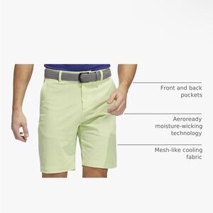 adidas Men's Crosshatch Golf Shorts, Pulse Lime/White